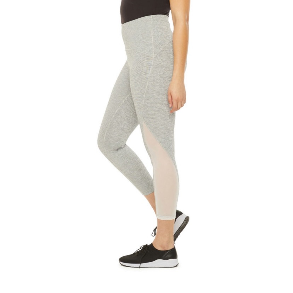 New with tags XX-Large Gray and White Striped Ankle Leggings with Sheer Accent